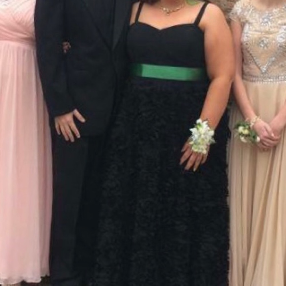 black corset prom dress